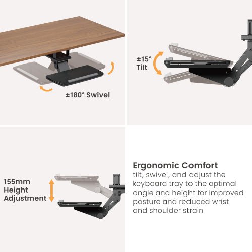 KBT12 - 01 鍵盤托鍵盤托(普通桌和升降桌兩用) - Freemax - The Body Solution